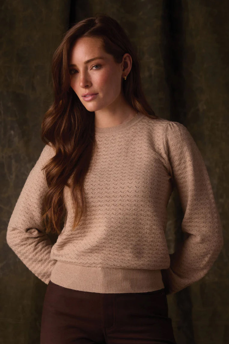 The Normal Brand Olivia Pointelle Crew Sweater
