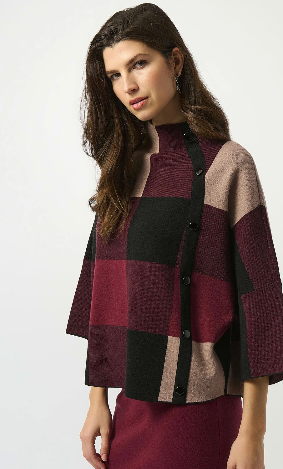 Joseph Ribkoff Plaid Jacquard Sweater