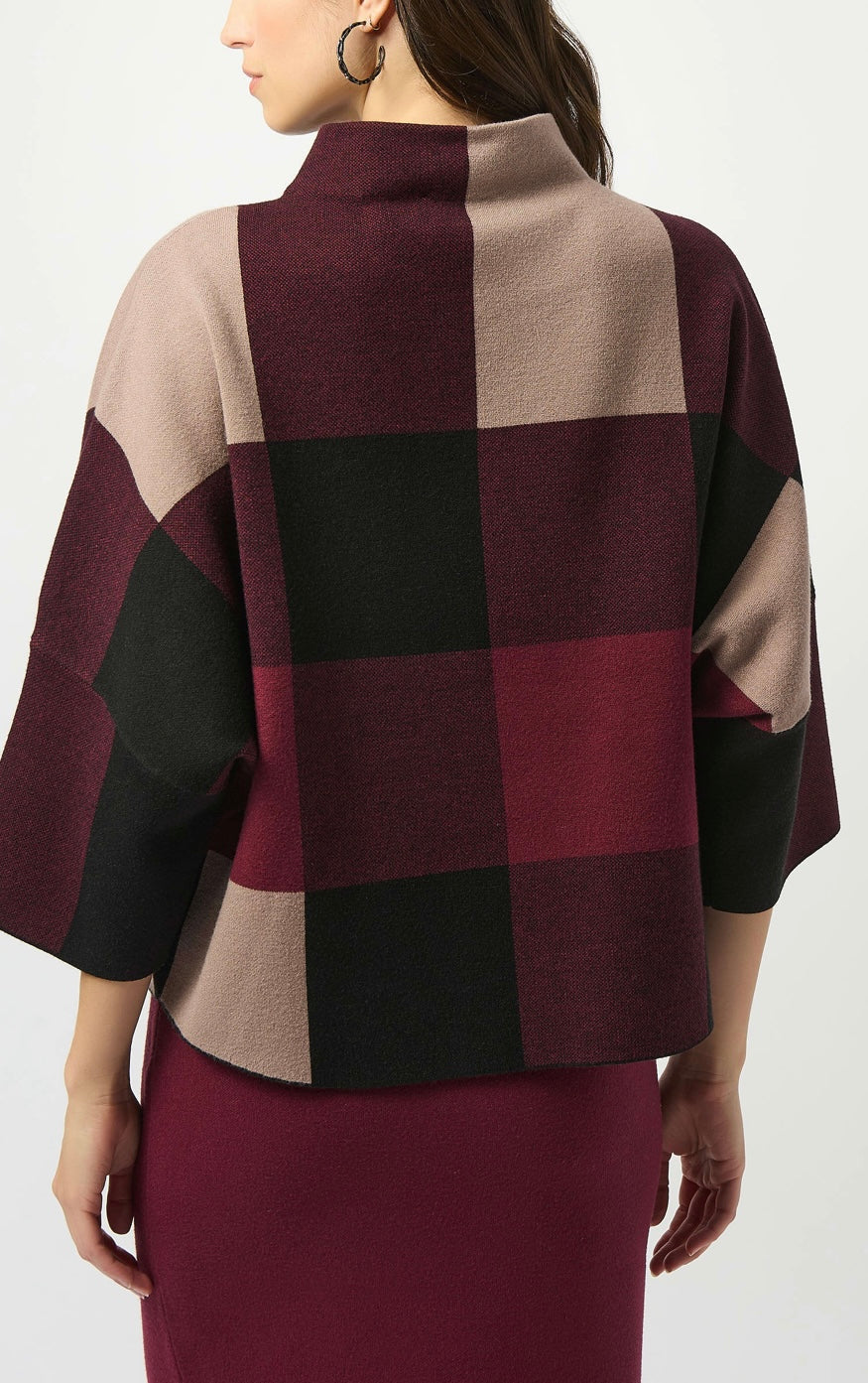 Joseph Ribkoff Plaid Jacquard Sweater
