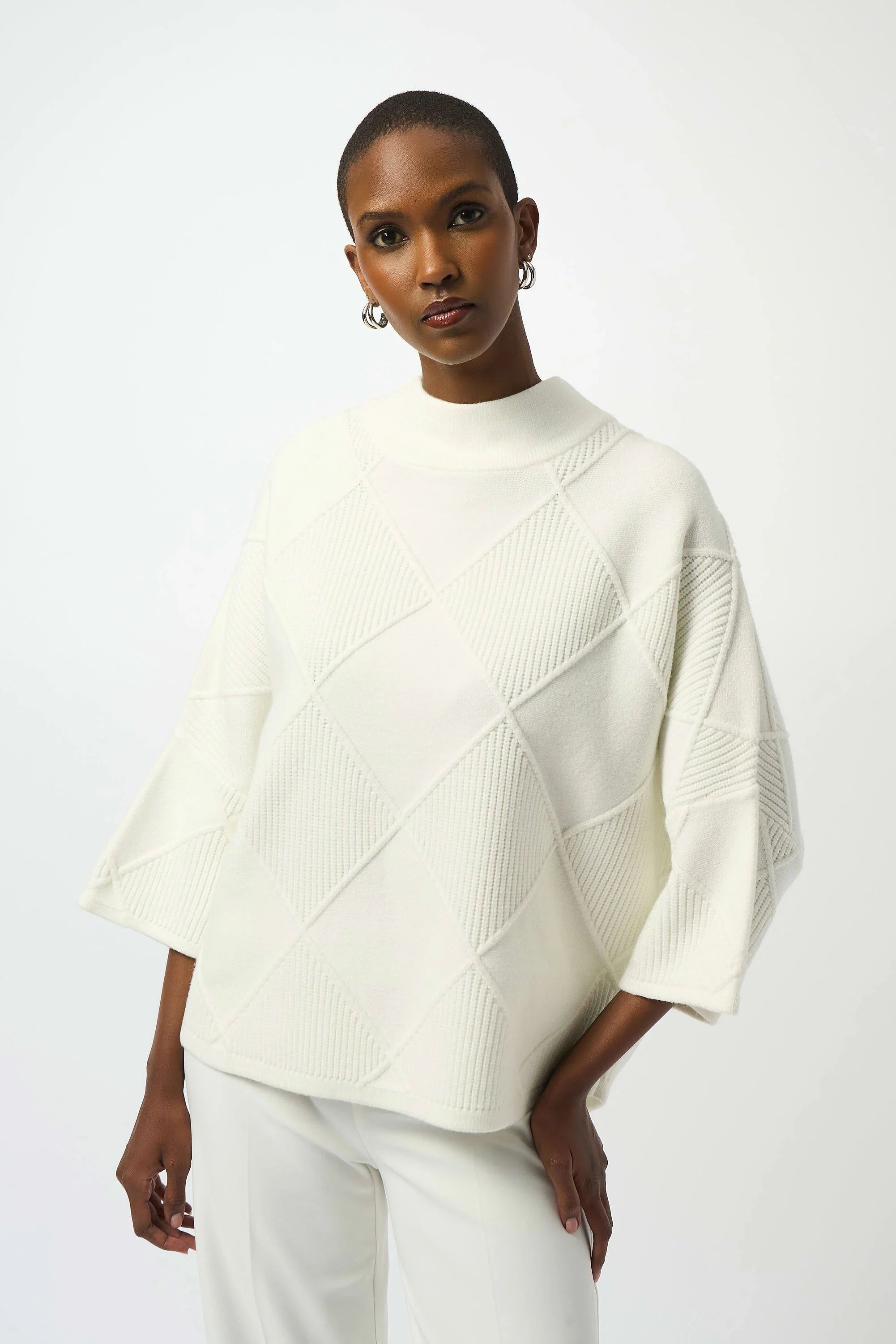 Joseph Ribkoff Textured Sweater Mock Neck