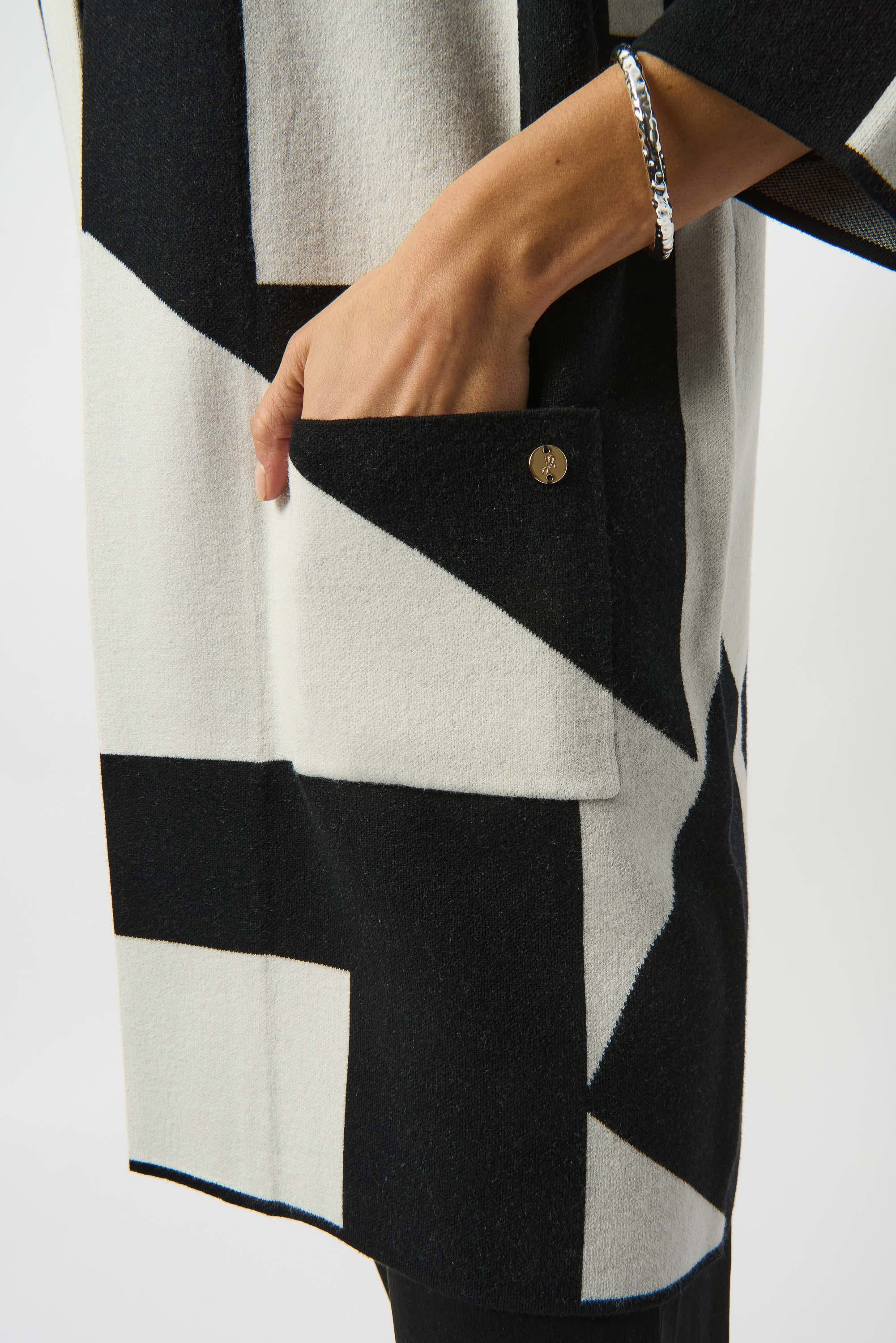 Joseph Ribkoff Color Block Jacquard Sweater