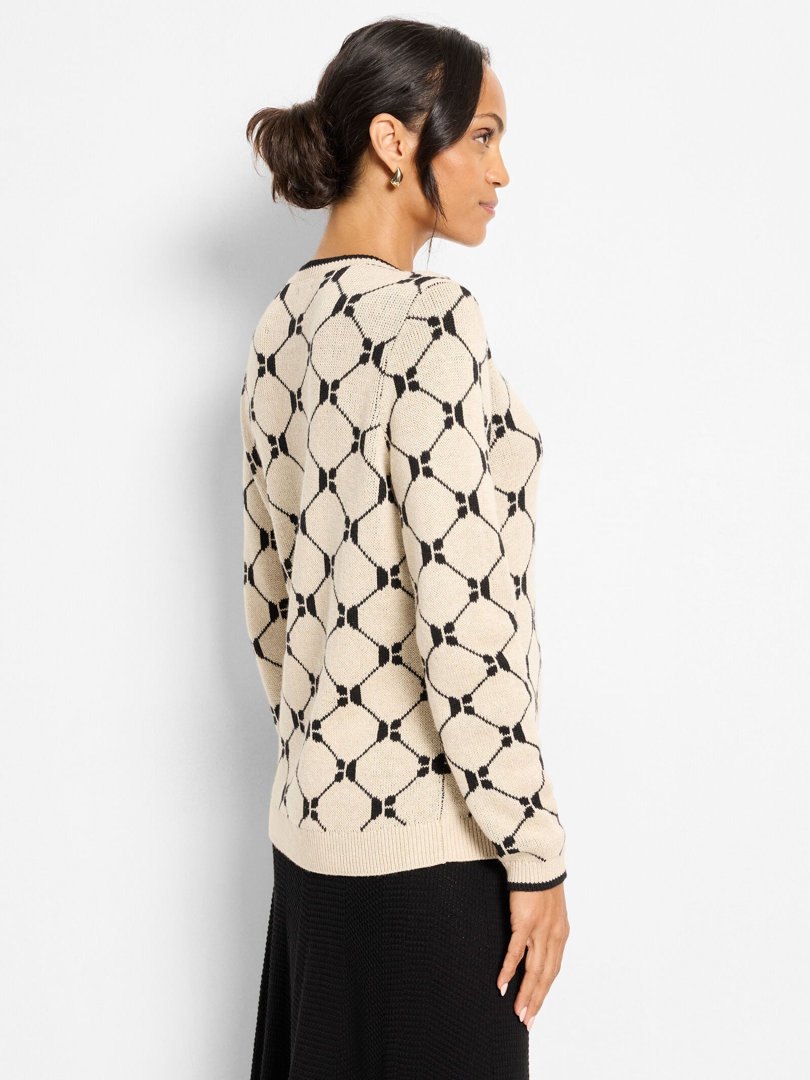 Nic+Zoe Geo Argyle Sweater