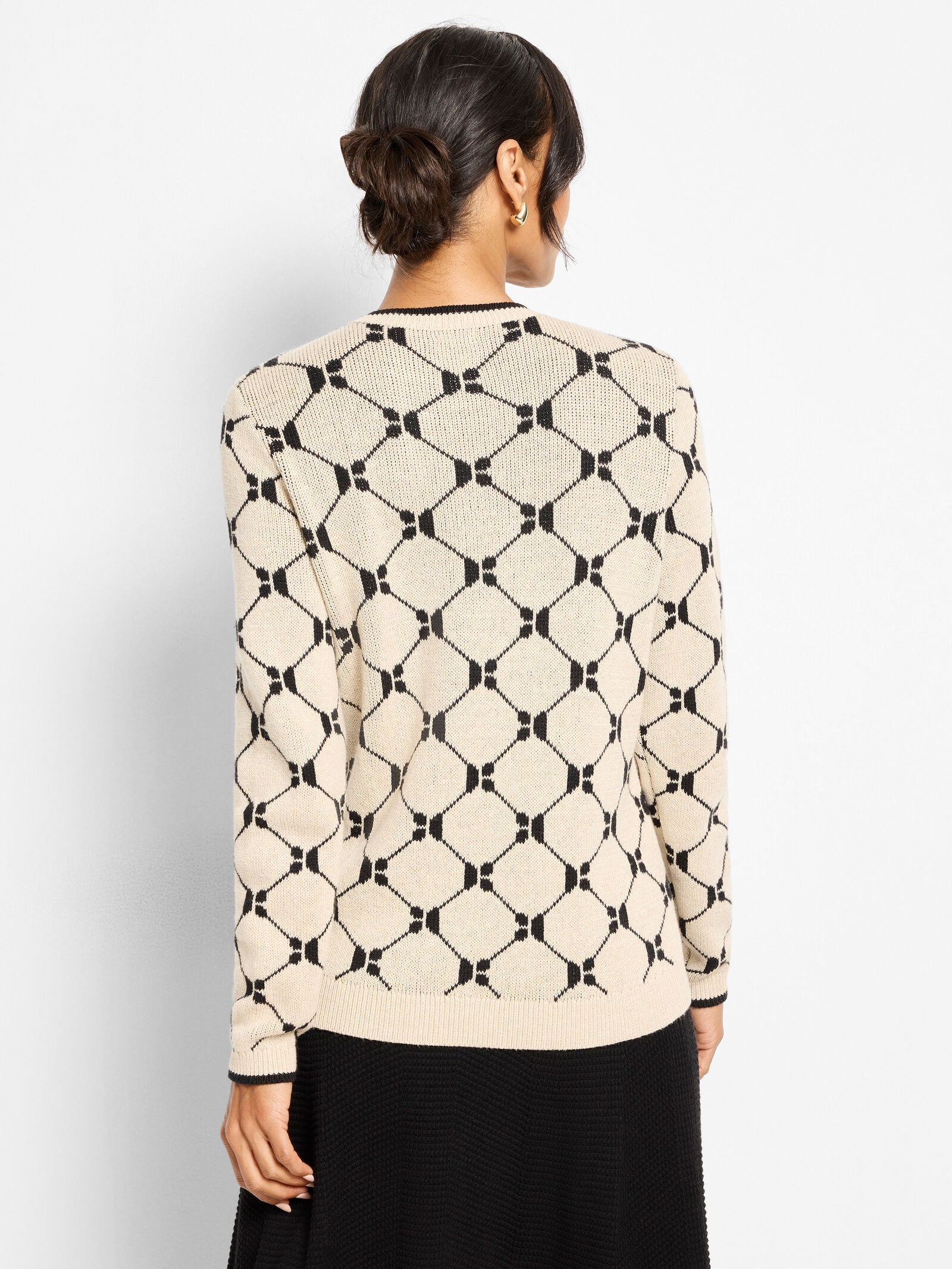 Nic+Zoe Geo Argyle Sweater