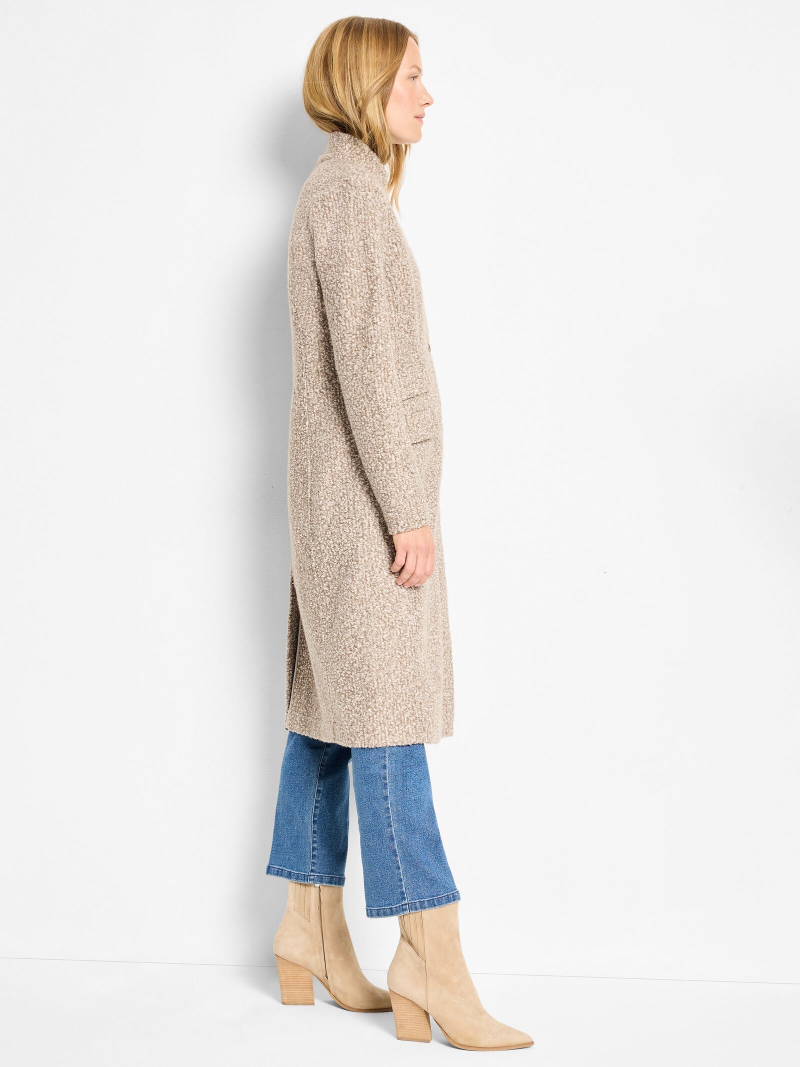 Nic+Zoe Sherpa Tweed Knit Topcoat