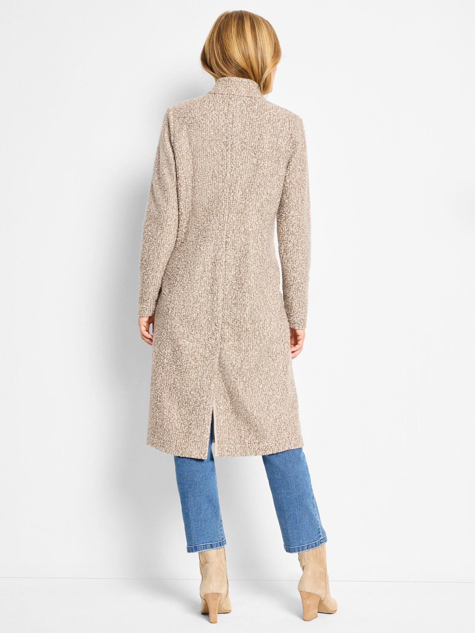 Nic+Zoe Sherpa Tweed Knit Topcoat